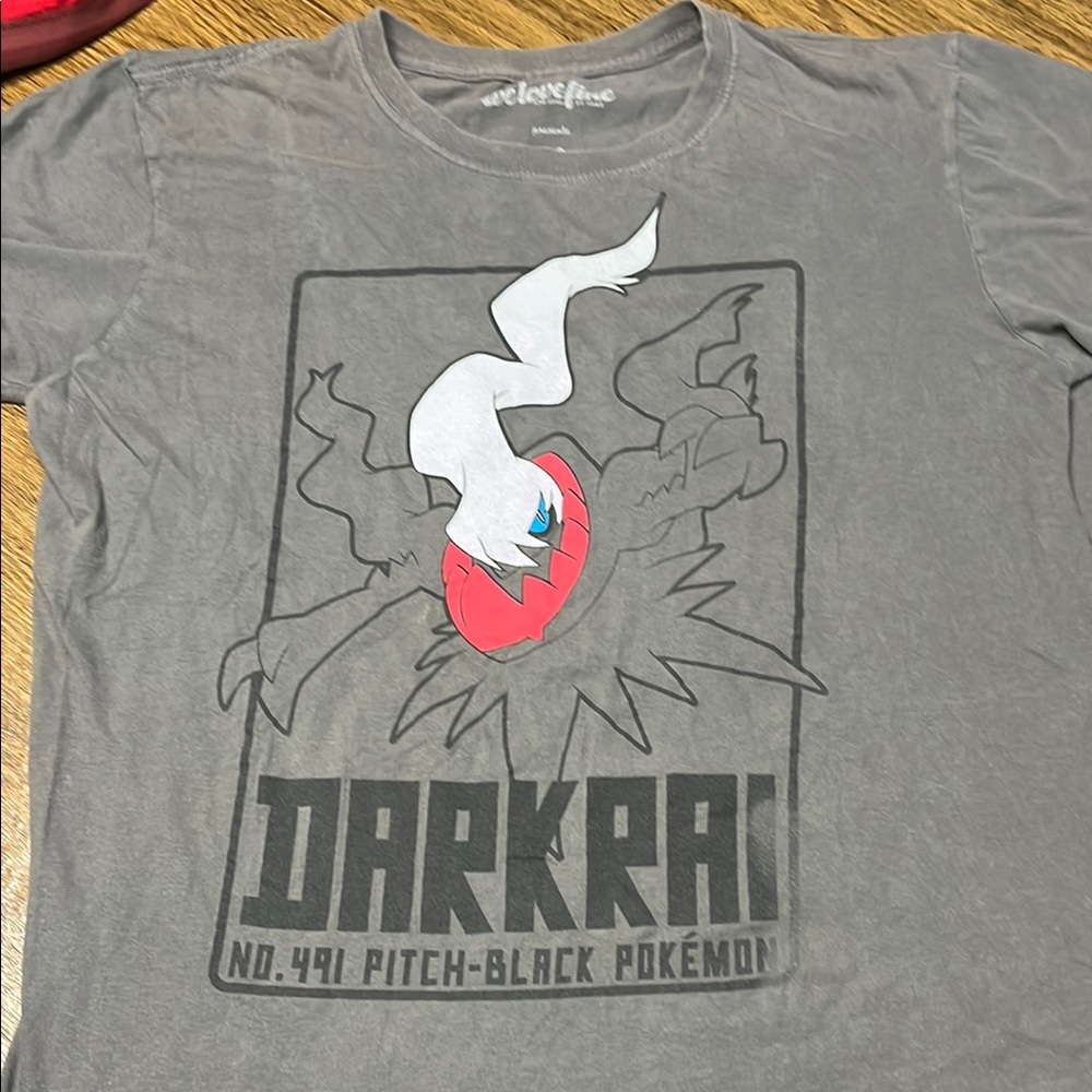 Gray Pokémon Darkrai Graphic T-Shirt